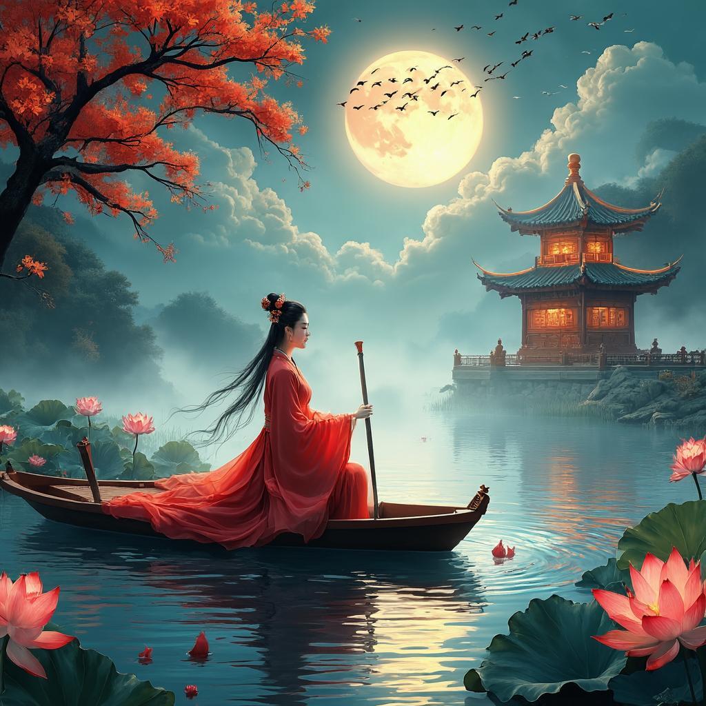 一剪梅·红藕香残玉簟秋 - 诗意画境