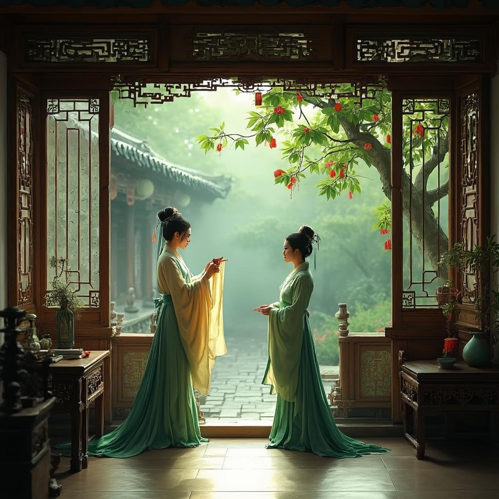 如梦令·昨夜雨疏风骤 - 诗意画境