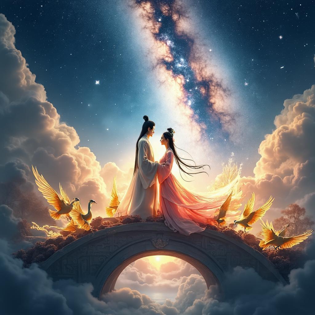 鹊桥仙·纤云弄巧 - 诗意画境